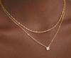 Collar de Círculos Irregulares Multicapa Transfronterizo Cobre Electrochapado Oro Real de 14K Gargantilla Apilada Joyería para Mujer