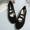 Sapatos femininos plus size de tecido voador de camada única, bico redondo, slip-on, boca rasa, sapatos de trabalho preguiçosos, desejo