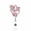 Porta-Crachá Transfronteiriço com Design Criativo, Glitter Divertido, Clipe Retrátil para Crachá de Identificação, Acrílico