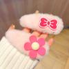 Grampo de cabelo de pelúcia rosa com letras de urso, acessórios para cabelo femininos de outono e inverno, grampo fofo para cabeça, grampo Bb, franja quebrada, grampo de cabelo