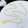 Idade de Ouro série Love Peach AB conjunto de corrente Vietnã areia ouro em forma de coração cadeia de uma peça Corrente de clavícula elegante feminina