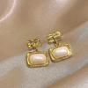 Pendientes Maillard Amber Retro estilo Hong Kong para mujer, ligeros, de lujo, de alta gama, de nicho, otoño e invierno 2024, nuevos pendientes