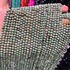 Cuentas redondas de 4MM pino africano tallado cuentas sueltas redondas hilo para pulsera collar pendientes de joyería DIY