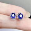 Pendientes de zafiro de cristal afilado con simulación de diamante completo, venta en línea en vivo de celebridades, joyería de moda para mujer con color tesoro
