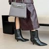 Elegantes Botas Altas hasta la Rodilla con Tacón Bajo y Punta Fina para Mujeres Petites, de Caña Ancha, para Pantorrilla Grande, Estilo Western con Tacón Grueso para Principios de Otoño