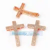 Accesorios para Joyería DIY Cobre Puro Chapado en Oro Microincrustado Cuentas de Cruz Accesorios para Pulseras Hechas a Mano Chapado en Oro Blanco Dorado Negro