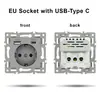 Interruptor Tuya Wifi Tipo 86 Estándar Europeo y Módulo de Función Combinación de Enchufe Estilo Alemán con Panel de Vidrio Gris Inteligente