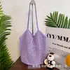 Bolsa de Hilo de Algodón Hecha a Mano con Ganchillo de Gran Capacidad, Bolsa de Mano para el Viaje Diario, Bolsa de Compras, Bolsa de Playa para Vacaciones y Viajes, Bolsa Tejida