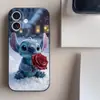 Funda de Teléfono de Dibujos Animados con Puntada de Rosa Adecuada para Apple 16, iPhone 15 Pro, iPhone 17, Estilo Europeo y Americano, 13 Pro Max, 14 Funda Blanda