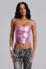 Top Base Simples Elástico de Corte Justo para Mulheres, Gola Halter Costas Abertas, Peça de Roupa para o Dia a Dia e Saídas de Festa