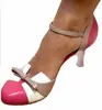 Zapatos de tacón alto nuevos para mujer 2026 con combinación de colores y tallas grandes para mujer X26050012