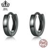 Aifule original moda prata esterlina s925 brincos de ouro preto simples populares brincos galvanizados pretos para homens e mulheres