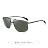 Gafas de Sol Transfronterizas para Hombre Acero Inoxidable de Alta Gama Clásicas Cuadradas Media Montura Anti-UV Conductor Gafas de Sol Polarizadas Venta al por Mayor