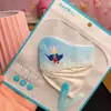 Máscara blush de alta qualidade, estilo "net-red", para uso diário no verão, de seda gelada, com proteção para os olhos em gradiente de cor, máscara protetora solar infantil