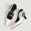 Atacado de salto alto feminino da moda transfronteiriço, novo estilo simples e versátil, bico fino, bico fino, tira única, scarpin stiletto de comércio exterior para mulheres