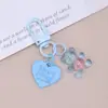 Llavero de Oso Corazón Color Gelatina Estilo Fresco Lindo Femenino Regalo de Pareja Colgante Campana Adorno Pequeño