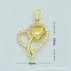 Ventas Directas de Fábrica, Venta al por Mayor de Artículos en Stock, Chapado en Oro Real Microincrustado de Cobre 18K, Colgante en Forma de Corazón Chapado en Oro