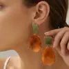Brincos Geométricos de Polígono de Resina Za Transfronteiriços Mais Vendidos, Brincos Vintage Simples e Estilosos em Forma de Gota