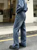 Hme Jeans para Hombre Europeos y Americanos Transfronterizos Marca de Moda Calle Alta Retro Desgastados Holgados Casuales de Pierna Recta Pantalones Exportación