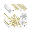 Navidad Dorado y Plateado Copo de Nieve Tema Fiesta Vajilla Platos de Papel Desechables Vasos de Papel Servilletas de Papel Decoración de Fiesta Accesorios Suministros