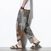 Comercio transfronterizo Sudeste Asiático Japonés talla grande Color Playa Viento Algodón y Lino Pantalones hasta el tobillo Verano Pantalones casuales de hombre Pantalones de mendigo