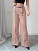 Pantalones de traje casual de alta gama europeos y americanos para petite, estilo "old money" adelgazantes, fluidos, para mujer, de pierna ancha