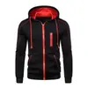 Ropa deportiva con capucha para hombre de primavera y otoño transfronteriza, sudadera con cremallera, chaqueta cárdigan casual de moda con múltiples cremalleras, versátil