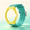 Adecuado para correa de reloj mecánico SWATCH de marca compartida AP, correa de repuesto de silicona colorida integrada para reloj de bolsillo Royal Oak para hombre y mujer