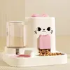 Tigela para gato tigela de comida para gato tigela dupla de comida para gato comedouro automático de água potável tigela para cachorro proteção integrada cervical suprimentos para animais de estimação