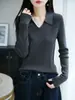 Nuevo Punto de Lana Fina 48s Cuello Alto Manga Larga Ajustado Color Liso Capa Base Otoño/Invierno 2026