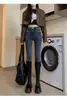 Jeans Ajustados Skinny Oscuros para Mujer, Nuevo Estilo Primavera y Otoño 2025, Pantalones de Lápiz Ajustados Elásticos Adelgazantes de Cintura Alta para Chicas Petites