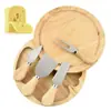 Faca de Queijo de Aço Inoxidável Conjunto de Quatro Peças Faca de Manteiga e Queijo Doméstica Caixa de Madeira Faca e Garfo para Pizza Pá Faca de Cozinha Atacado