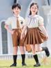 Traje de verano de manga corta para jardín de niños Ropa de clase Estilo universitario inglés Ropa para foto de graduación Uniforme escolar de verano para estudiantes de primaria