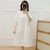 Camisola feminina de verão de manga curta, algodão em nuvem, novo estilo, roupas de casa de tamanho grande para meninas e estudantes, vestido de rua para caminhada