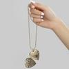 Collares con colgantes de amor literario de venta caliente transfronteriza europea y americana que se pueden abrir para poner fotos, collares nicho al por mayor para damas, collares de corazón de durazno