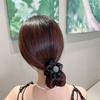 Dulce organza de alta calidad girasol anillo para el cabello de intestino grueso malla temperamento pedrería banda de goma accesorios para el cabello banda de goma para moño
