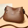 Bolsa feminina modelo novo 2026, simples e versátil, bolsa transversal de grande capacidade, bolsa de ombro texturizada para mulheres, disponível para atacado