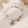 Pulseira de Estrela do Mar e Concha de Praia Transfronteiriça Europeia e Americana Feminina Nicho Costura de Pedra Natural Moda Peça de Mão Colorida com Contas
