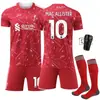 2627 Jersey del Ejército Rojo número de club 11 Salah uniforme de equipo infantil Liverpool local Traje de fútbol Notta