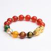 Ágata roja calcedonia calcedonia al por mayor cuentas redondas ágata pulsera pulsera de cinco hombres y mujeres este año de la vida ágata roja