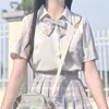 Camisa Blanca Auténtica de Uniforme JK Estilo Básico Manga Corta Manga Larga para Mujer Cuello Puntiagudo Holgada Top Básico