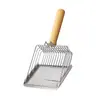 Nova pá para caixa de areia de gato multi-funcional em metal com malha fina, adequada para areia mineral, de tofu e outros tipos, feita de aço inoxidável