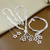 Pulsera, collar y pendientes de cinco estrellas vacías bañados en plata de exportación de comercio exterior, conjunto de suministro al por mayor más vendido de Corea T010