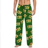 Pantalones de pijama casuales con cordón para hombre y mujer con estampado de dibujos animados para parejas, pantalones caseros personalizables