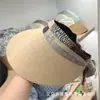Sombrero de Sol Artístico con Lazo Abierto para Mujer, Ala Ancha, Transpirable, Protección Solar, Lino Sintético, Moderno, Sombrero de Sol Abierto para Viajes al Aire Libre