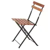 Mesa y Sillas Plegables de Arte en Hierro y Madera Maciza para Ocio en Balcón, Té, Jardín Exterior, Cafetería, Juego de Tres Piezas