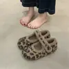 Zapatos de Plataforma Mary Jane de Lana con Piel para Mujer 2026 Otoño/Invierno Forro Cálido Zapatos Individuales Velcro Birken Zapatos de Algodón