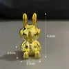 Adorno de conejo 3D de moda de lujo ligero transfronterizo, conejo de orejas largas electroplateado adhesivo, producto lindo y divertido, adorno de oso violento