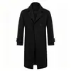 Gabardina de Manga Larga para Hombre 2026 Otoño/Invierno Nueva Gabardina de Lana de Color Sólido Gabardina para Hombre Gabardina Elegante Casual para Hombre