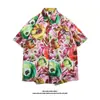 Camisa Floral Estilo Tailandês Praia de Bangkok, Manga Curta, Roupa Unissex para Casal, Camisa Solta Retro Cool de Secagem Rápida para o Festival Songkran